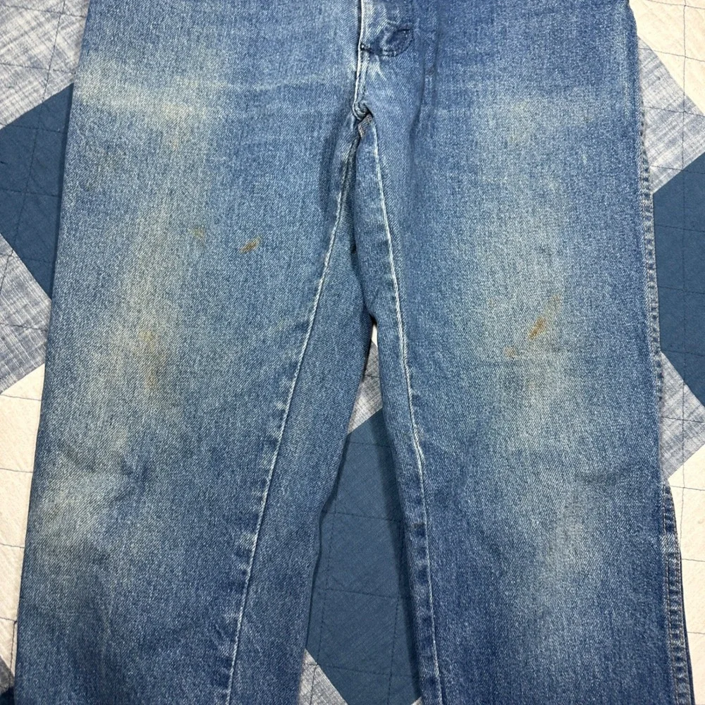 Vintage 70s Rustler Denim Jeans Mens *30x31 Blue Straight Leg Made in USA Talon